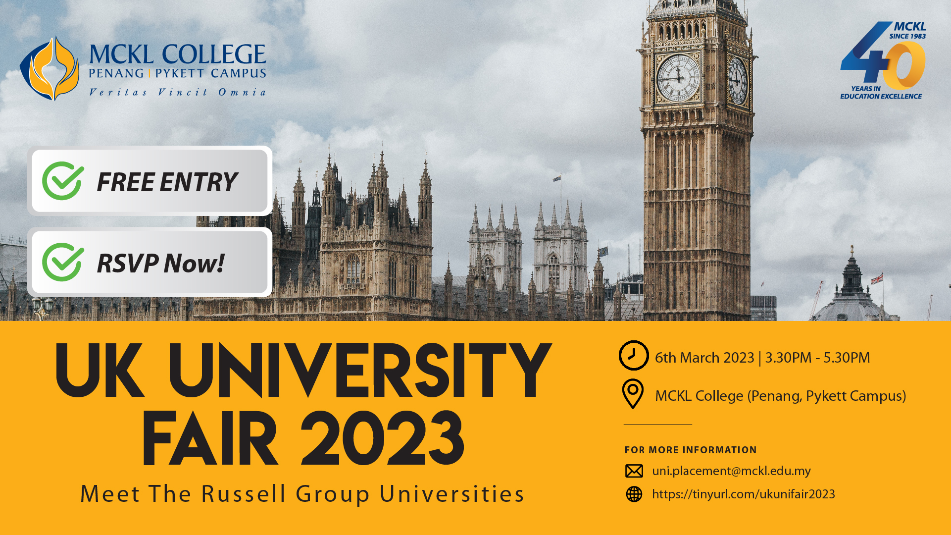 06 March 2023 UK University Fair 2023 MCKL College (Penang, Pykett